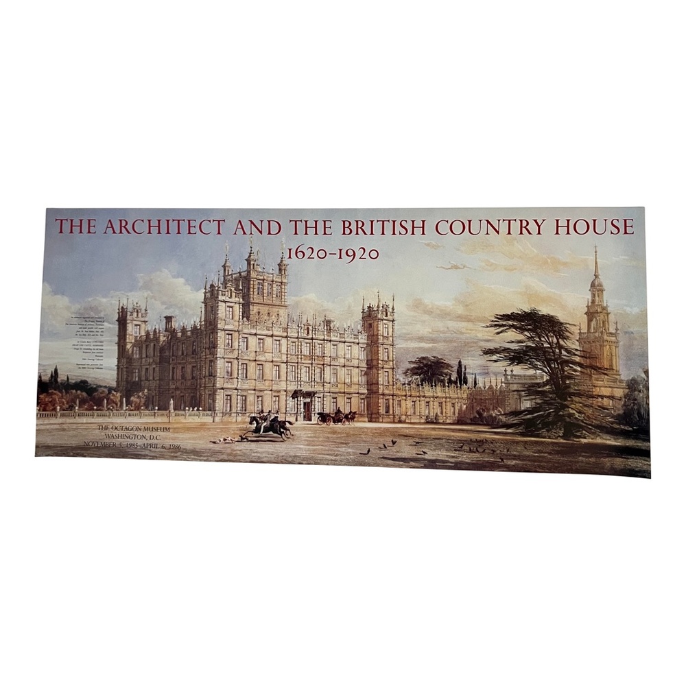 Bridgerton Downton Abbey 80s Vintage Poster Castle Architect CharlesBarr…
